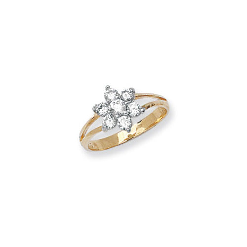 9ct Gold Babies' Cz Cluster Ring - RN746