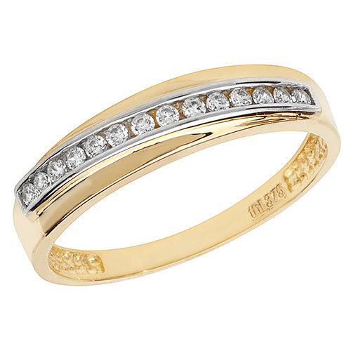 9ct Gold Channel Set Cz Ring - RN865