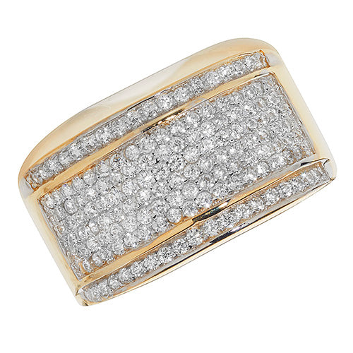 9Ct Gold Unisex Pave Set Cz Ring - RN885