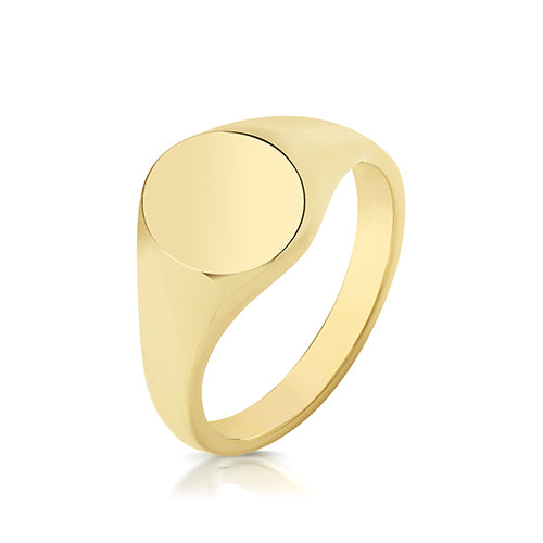 9ct Yellow Gold Oval Signet Ring 10mm x 8mm